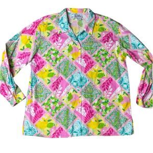 Lilly Pulitzer | Vintage Patchwork Button Down Blouse